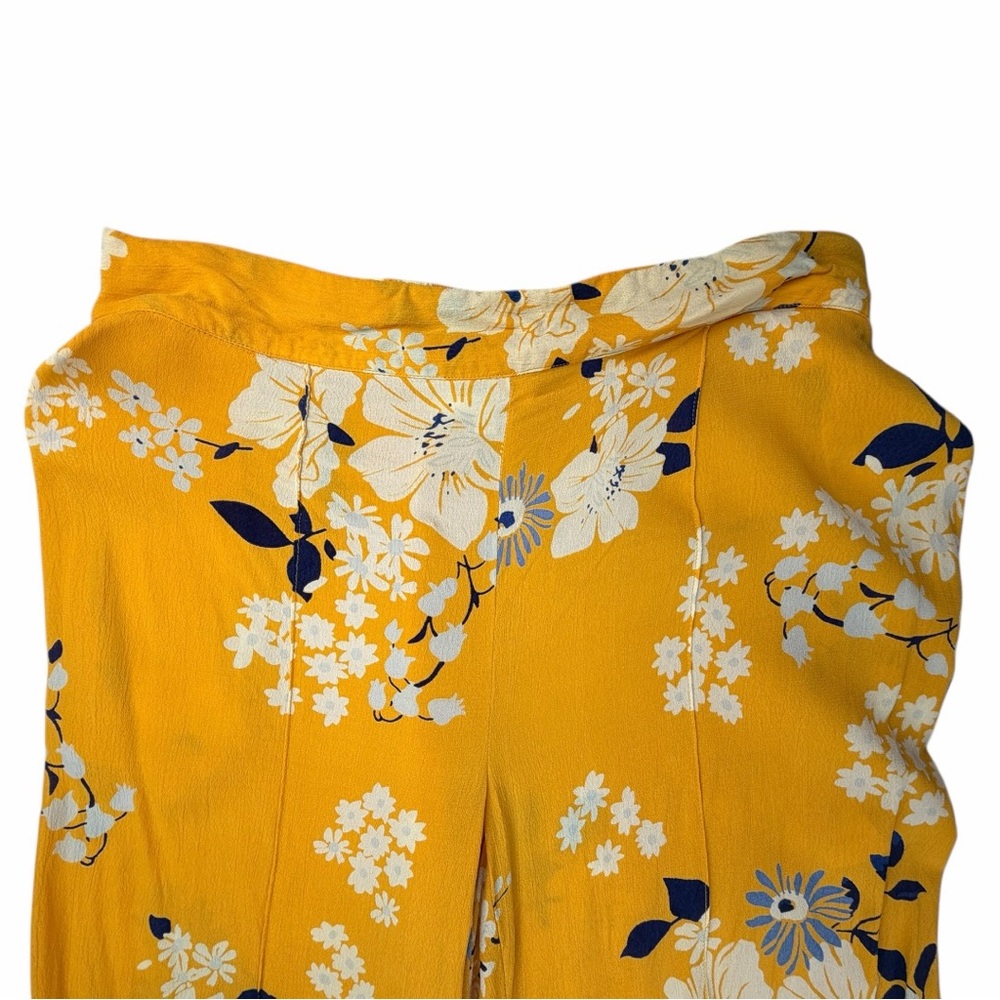Sea New York Women's Pia High-Rise Wide Leg Yellow Floral Pants In Size 8 - Picture 4 of 9